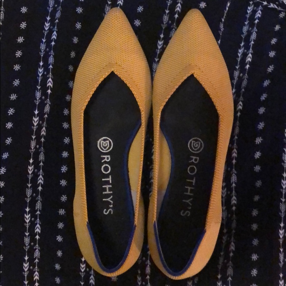Yellow Rothy’s pointed toe flats